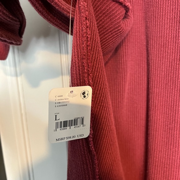 Free People Asher Thermal Knit V-neck Top - Picture 3 of 10